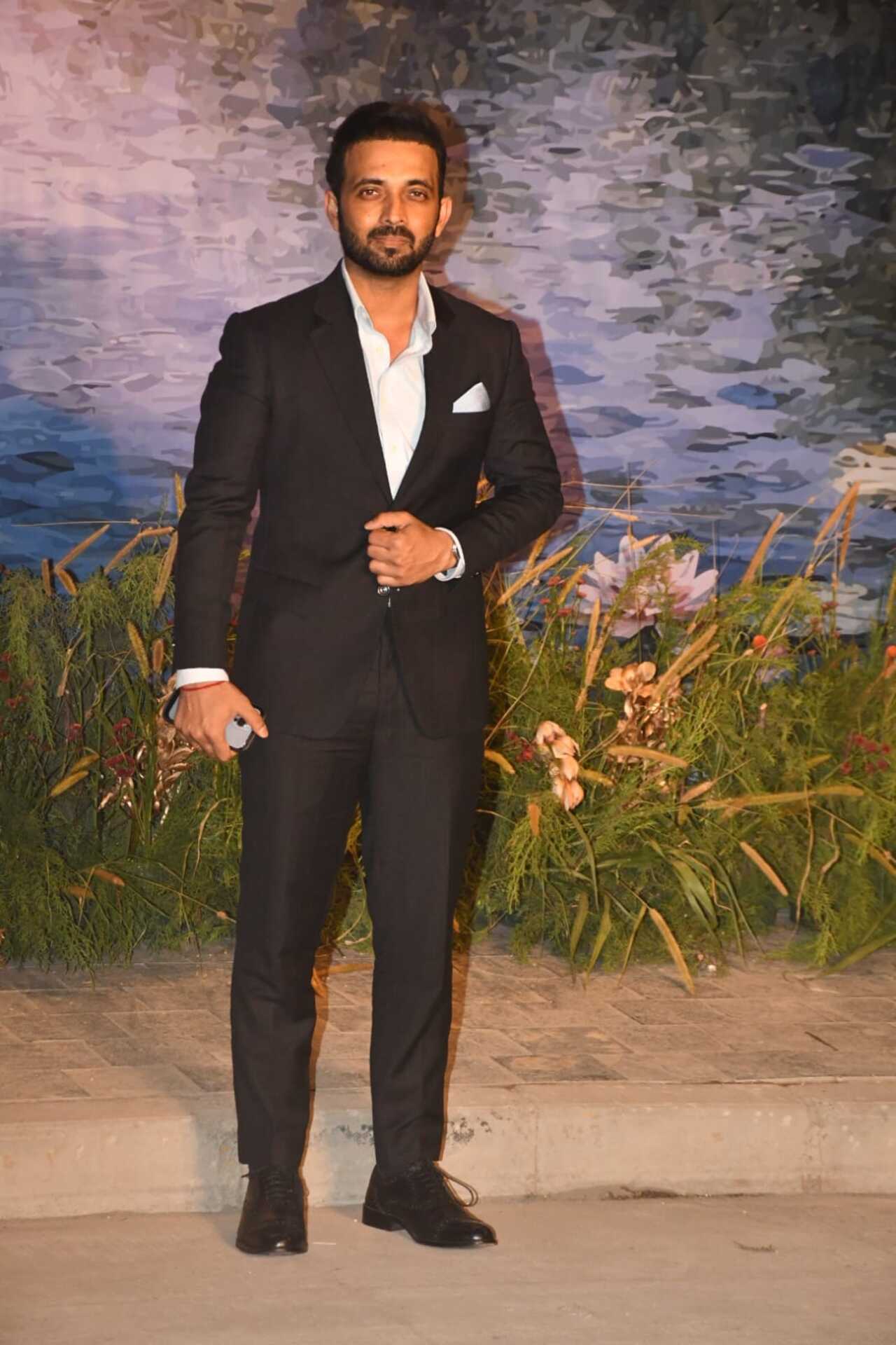 Ajinkya Rahane was spotted at the wedding after-party of Kritika Kamra and Gaurav Kapur. The cricketer kept his look stylish yet understated for the celebration.